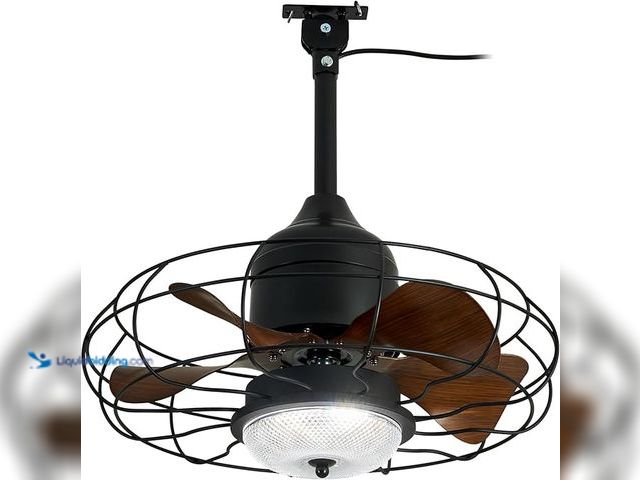 Lot 49-1518556 - Outdoor Plug in Ceiling Fans with Light 20" Waterproof Wet Rated Gazebo Fan with Remote Control Blac...