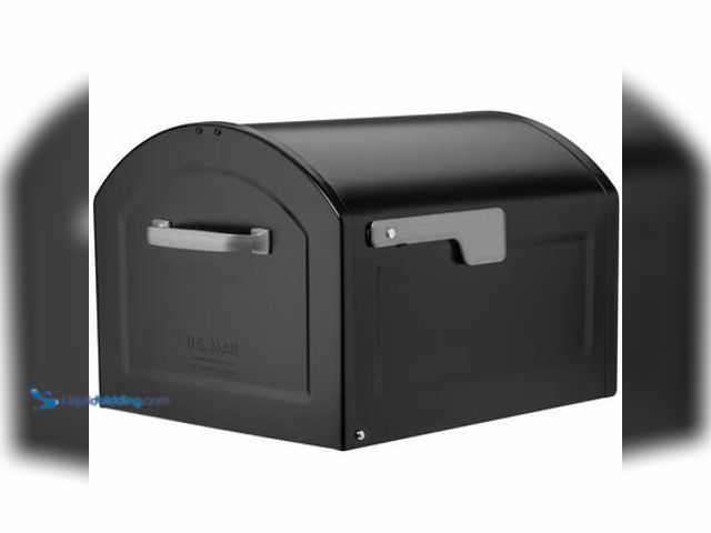 Lot 49-5559268 - Architectural Mailboxes Centennial Black, Extra Large, Steel, Post Mount Mailbox with Premium Silver...