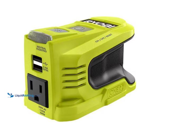 Lot 49-1515837 - RYOBI 18V ONE+ 150-Watt Portable Battery Inverter Power Source (Tool Only), Model # RYi150BGA, Sligh...
