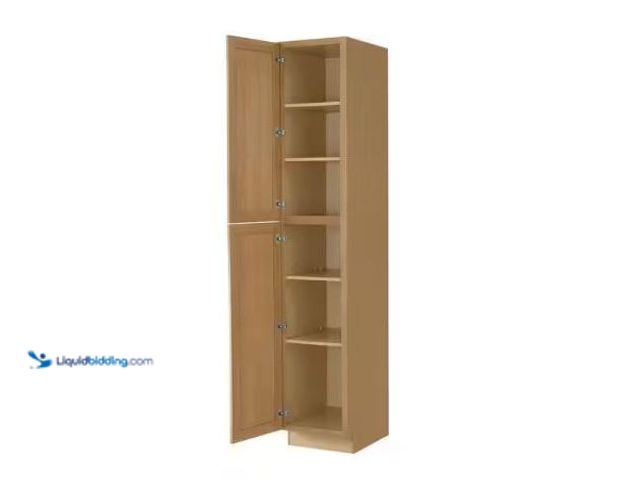 Lot 49-1589620 - Hampton Bay Avondale 18 in. W x 24 in. D x 96 in. H Ready to Assemble Plywood Shaker Pantry Kitchen ...