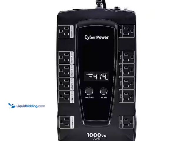 Lot 49-1576415 - Cyber Power 1000VA 120-Volt 12-Outlet UPS Battery Backup with LCD Display Model # LE1000DG, Unused, ...