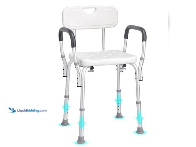 Lot 49-5543002 - VEVOR Shower Chair, Shower Seat with Back, Adjustable Height Shower Stool, Shower Chair for Inside S...