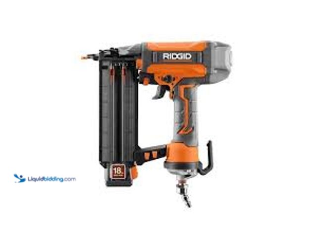 Lot 49-5415427 - RIDGID Pneumatic 18-Gauge 2-1/8 in. Brad Nailer with CLEAN DRIVE Technology. Model # R213BNF. Slight...