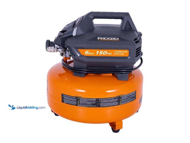Lot 49-5453283 - RIDGID 6 Gal. 150 PSI Electric Air Compressor. [Model # 02106416B] Used