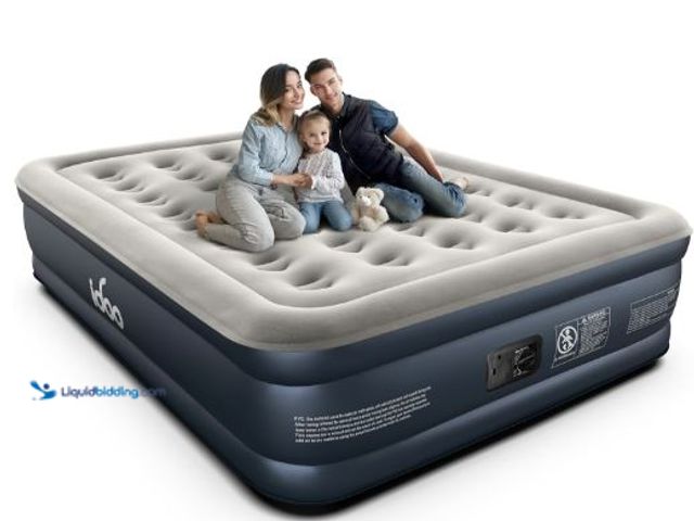 Lot 49-5436703 - iDOO Queen Air Mattress with Built in Pump, 18 Raised Comfort Inflatable Blow up Mattress, Upgraded ...