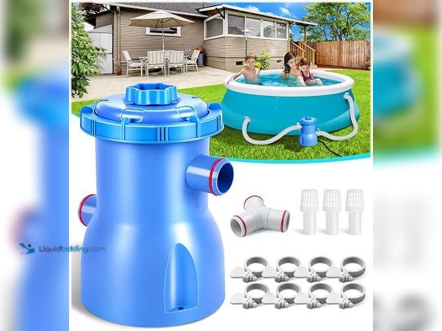 Lot 49-2025627 - DeeprClean 300GPH Pool Filter Pump for Small Above Ground Pools, Blue, Promoted Water Circulation & ...