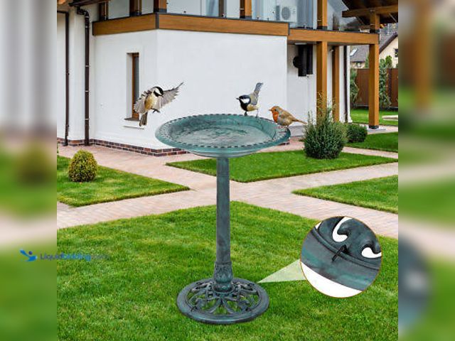 Lot 49-5545627 - Outdoor Garden Bird Bath Assembly (Green) Unused