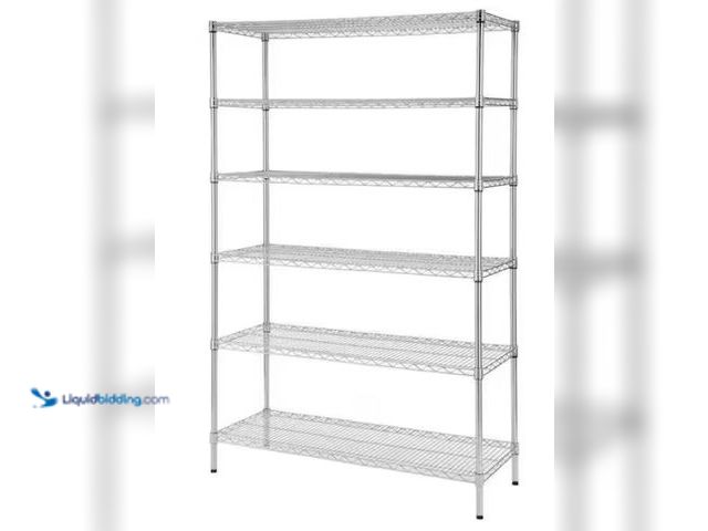 Lot 49-1556902 - HDX 6-Tier Commercial Grade Heavy Duty Steel Wire Shelving Unit in Chrome (48 in. W x 72 in. H x 18 ...