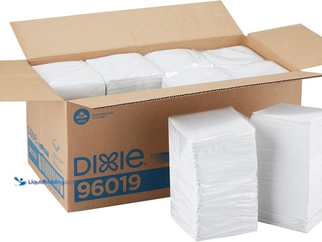 Lot 49-5543773 - Dixie 1-Ply Beverage Napkin by GP PRO (Georgia-Pacific), White, 1/4 Fold, 96019, 500 Napkins Per Pac...