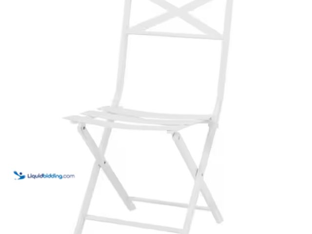 Lot 49-1519045 - StyleWell Mix and Match White Metal Folding Slat Outdoor Dining Chair, Model # FDS40069A-W, Unused, ...
