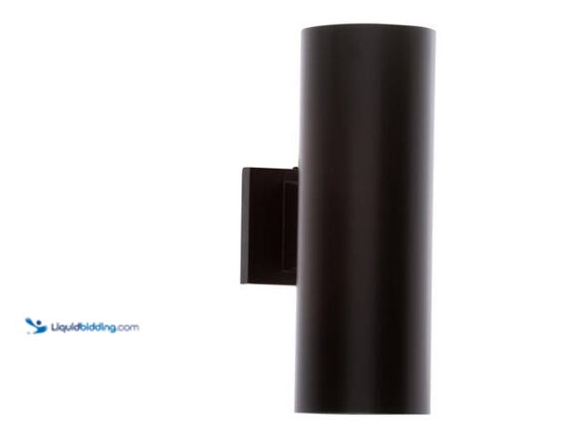 Lot 49-5546370 - Lighting Cylinder Collection 5" Antique Bronze Modern Outdoor Wall Lantern Cylinder Light Up and Dow...