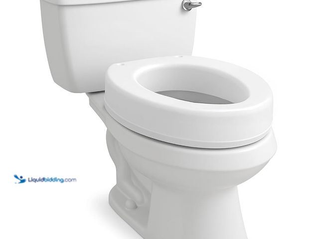 Lot 49-1567738 - Carex Toilet Seat Riser, Elongated Raised Toilet Seat Adds 3.5 inches to Toilet Height, for Assistan...