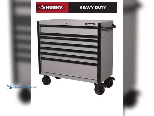 Lot 49-1573966 - Husky Heavy Duty 42 in. 7-Drawer Matte Gray Rolling Tool Cabinet, Model # H42TR7HDGRY, Unused.   Ref...