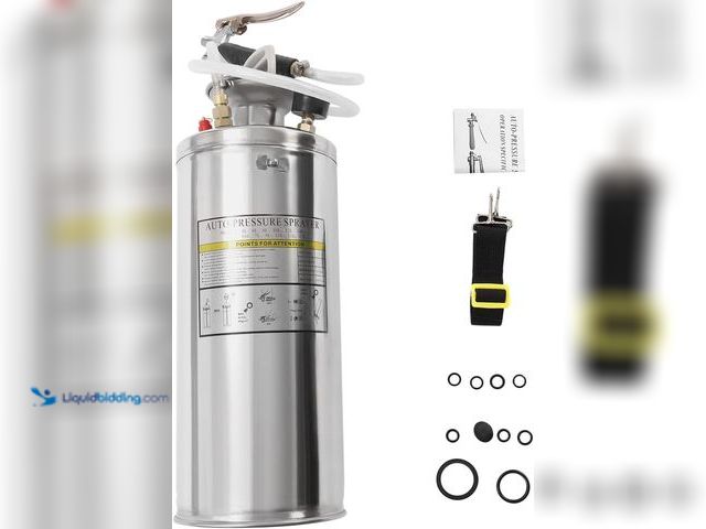 Lot 49-5408657 - 1.5Gal Stainless Steel Sprayer, Set with 19.6" Wand & Handle & 3.9FT Reinforced Hose, Hand Pump Spra...