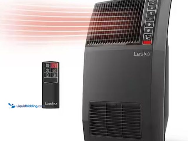 Lot 49-5486746 - Lasko
1500-Watt 20 in. Black Electric Console Ceramic Space Heater with Tip-Over Switch, Adjustable...