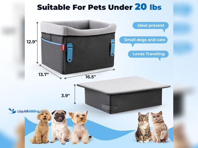 Lot 49-3527857 - BurgeonNest Dog Booster Car Seat for Small Dogs, Waterproof Dog Bed for Car Front and Back Seat, Pet...