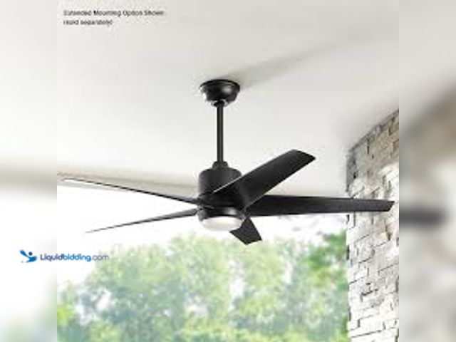 Lot 49-5448680 - Hampton Bay Mena 54 in. White Color Changing Integrated LED Indoor/Outdoor Matte Black Ceiling Fan w...