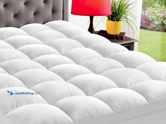Lot 49-5436382 - ELEMUSE Queen Mattress Topper for Back Pain, Extra Thick Mattress Pad Cover, Plush Soft Pillowtop wi...