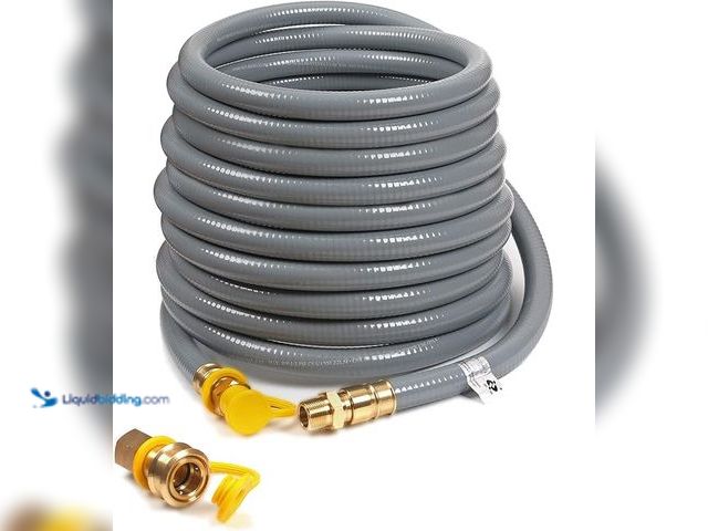 Lot 49-5433801 - 56 Feet 3/4-inch ID Natural Gas Hose with Quick Disconnect Fittings for NG/LP Propane Appliances, Gr...