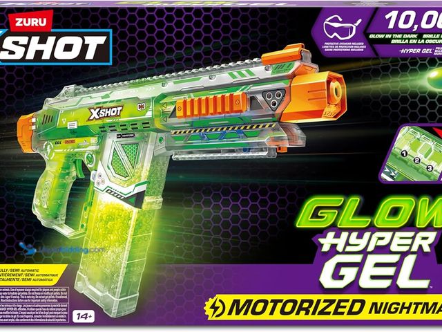 Lot 49-5461455 - Hyper Glow in The Dark Nightmare Blaster, Semi and Fully Automatic Blaster. Model: 193052069733. Unu...