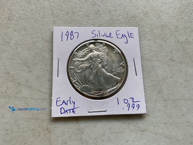 Lot 49-1505700 - 1987 SILVER EAGLE DOLLAR COIN 1 OZ .999 EARLY DATE #COINS0122