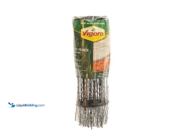 Lot 49-5572099 - QTY 2 - Vigoro 14 in. H x 20 ft. L Green Rolled Metal Garden Fence. Model # 89311HD. Unused