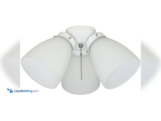 Lot 49-5412990 - Hampton Bay
3-Light White Ceiling Fan Shades LED Light Kit, unused