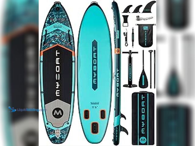 Lot 49-3528063 - MYBOAT 11'6"×34"×6" Extra Wide Inflatable Paddle Board, Stand Up Paddle Board for Fishing, Sup Board...