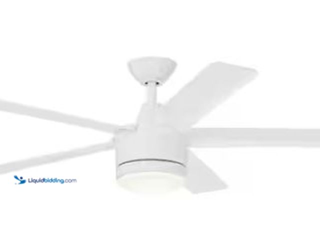 Lot 49-1518244 - Home Decorators Collection Merwry 52 in. Integrated LED Indoor White Ceiling Fan with Light Kit and ...