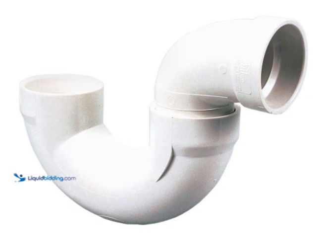 Lot 49-1516533 - (4 pcs) NIBCO 3 in. PVC DWV Hub x Hub Solvent Weld P-Trap, model #  C4885HD3, new.  Ref#AHD-PA0717