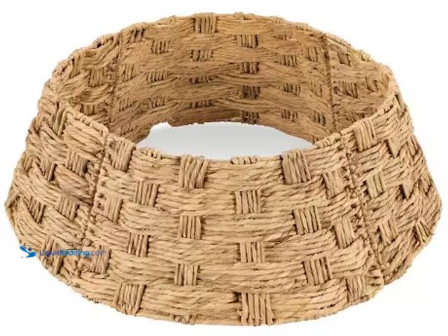 Lot 49-1625703 - Best Choice Products 36 in. Basket Woven Hyacinth Christmas Cellulose Tree Collar, Skirt Accessory w...