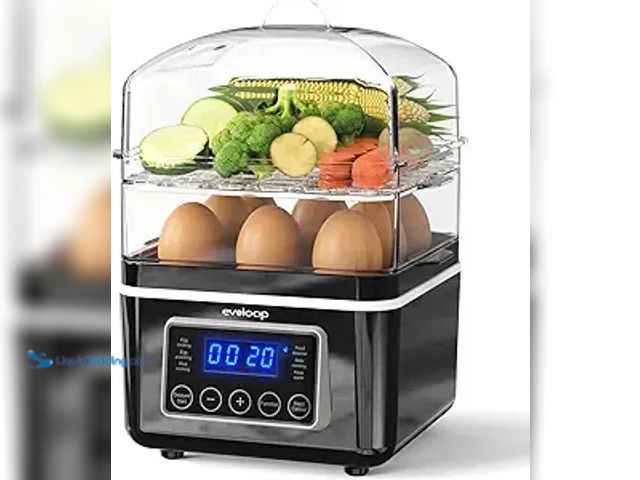 Lot 49-3523908 - 2 Tiers Electric Food Steamer for Cooking, 4 QT Digital Multi Vegetable Steamer with BPA-Free Stacka...