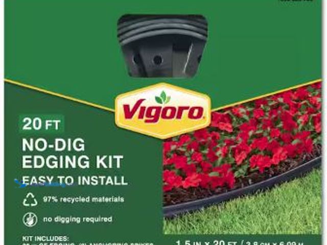 Lot 49-5436714 - Qty 2. Vigoro 20 ft. No-Dig Plastic Landscape Edging Kit. Model # 3001-20HD-6. Slightly used.