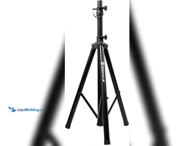 Lot 49-5406932 - Rockville RVES05 Heavy Duty Tripod DJ PA Speaker Stand, 71" Max Height, 100 lb Capacity, 35mm Pole M...