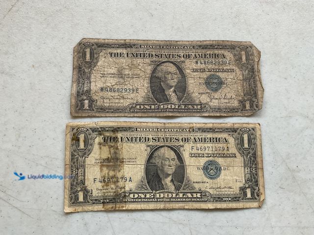 Lot 49-3503723 - LOT OF 2 BLUE SEAL UNITED STATES ONE DOLLAR SILVER CERTIFICATES INCLUDING 1935 D AND 1957 A