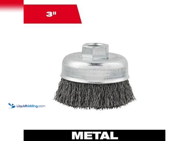 Lot 49-5559657 - Milwaukee 3 in. Carbon Steel Crimped Wire Cup Brush. Model # 48-52-5060. unused
