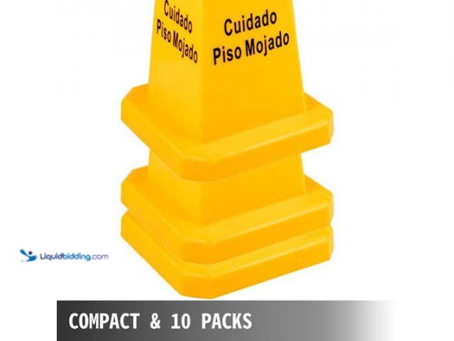 Lot 49-5545383 - Floor Safety Cones 10 Pack (Yellow) Unused
