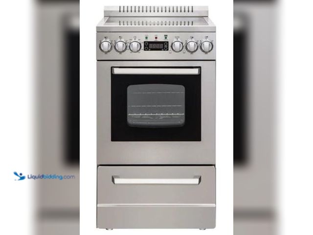 Lot 49-1516308 - Avanti DER20P3S Electric Range Oven Elite Series Compact Design, 2-Cu.Ft. Capacity with 4 Coil Burne...