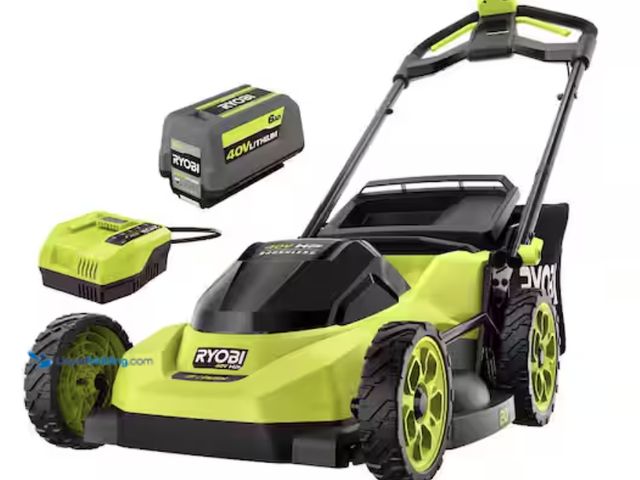Lot 49-2000041 - RYOBI 40V HP Brushless 20 in. Cordless Battery Walk Behind Push Lawn Mower with 6.0 Ah Battery and C...