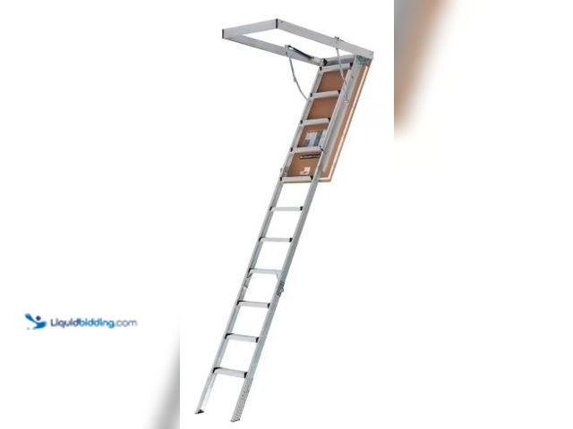Lot 49-1516635 - Louisville Ladder Energy Efficient 7 ft. 8 in. to 10 ft. 3 in., 22.5 in. x 54 in. Insulated Aluminum...