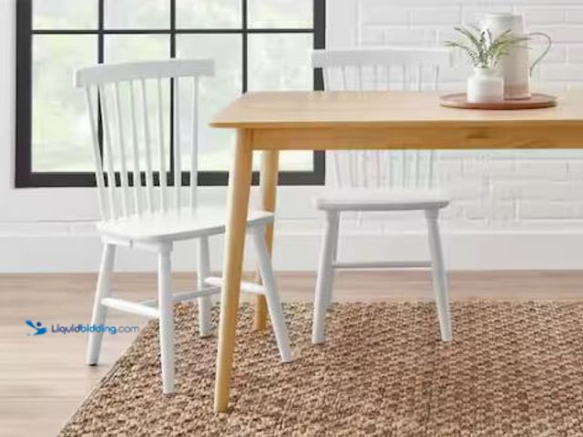 Lot 49-3610799 - Style Well White Wood Windsor Dining Chair (Set of 2) Model # C-08-2, New, Factory Sealed  Ref#CRS06...