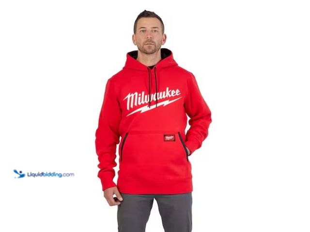 Lot 49-1570216 - Milwaukee Men's X-Large Red Midweight Long-Sleeve Pullover Hoodie, Model # 352R-XL, Unused.   Ref#SB...