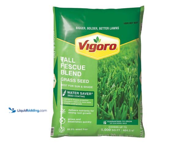 Lot 49-5438302 - Vigoro
20 lbs. Tall Fescue Grass Seed Blend with Water Saver Seed Coating. Item is Unused