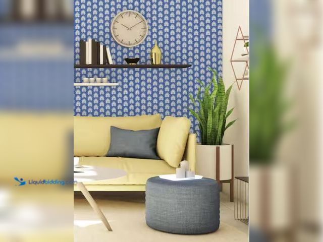 Lot 49-2003581 - Approx. (184) sq. ft. of Scalamandre Blue Azure Fleur Matte Vinyl Peel and Stick Wallpaper (Covers 3...