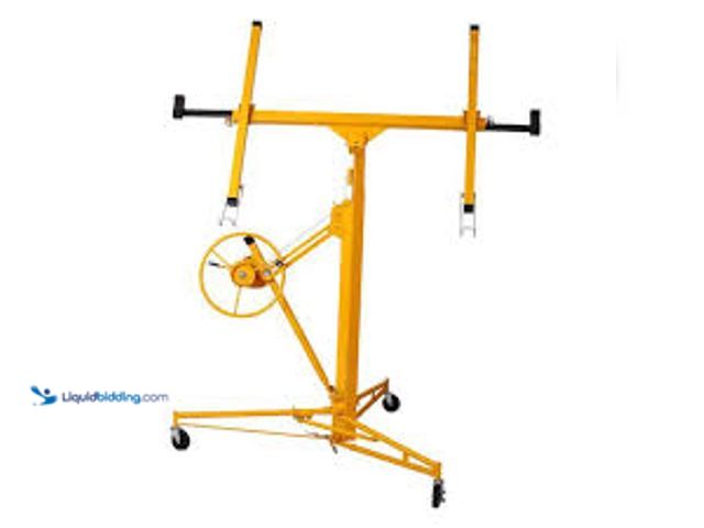 Lot 49-5475108 - Tatayosi 13 ft. Drywall Panel Hoist Jack Lifter Drywall Lift Panel Lift in Yellow. Model # P-CT-SJ01...