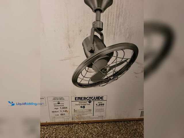 Lot 49-1805402 - Home Decorators Collection Bentley II 18 in. Indoor/Outdoor Brushed Nickel Oscillating Ceiling Fan