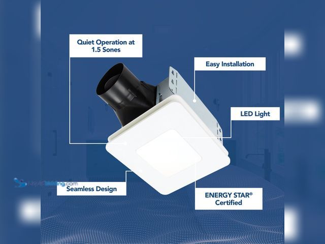 Lot 49-3616962 - Broan-NuTone Roomside Series 80 CFM 1.5 Sones Bathroom Exhaust Ventilation Fan with LED Light Energy...