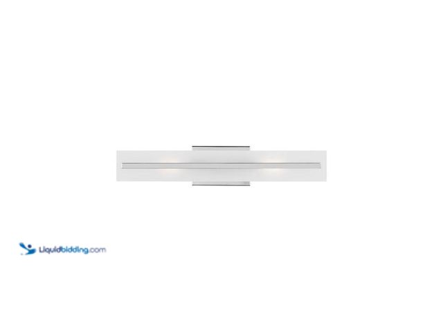 Lot 49-2024379 - Generation Lighting Studio Dex 24 in. Medium 2-Light Chrome Vanity Light with LED Bulbs and Satin Et...