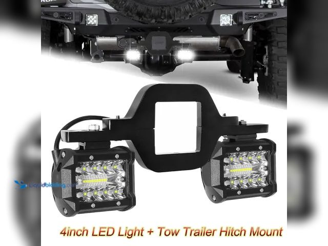 Lot 49-5388862 - Trailer Tow Hitch Reverse Light Bracket with 2 LED Spot Lights 4" 60W - NEW - Make backing up/hookin...
