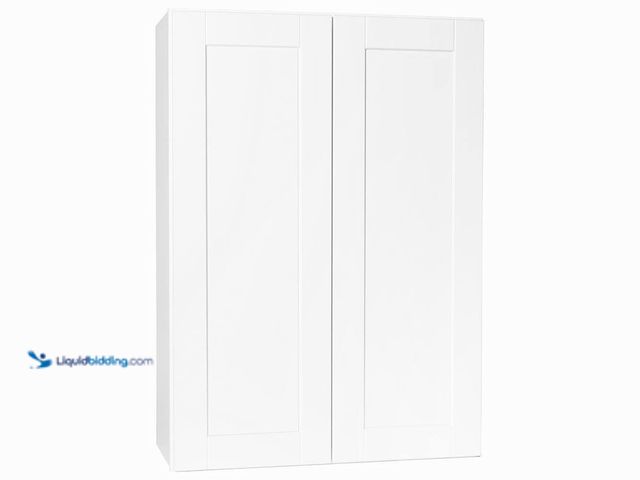 Lot 49-5484487 - Hampton Bay
Shaker 30 in. W x 12 in. D x 42 in. H Assembled Wall Cabinet in Satin White Unused